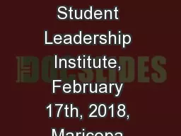 Empowerment NCSD Student Leadership Institute, February 17th, 2018, Maricopa Community