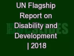 UN Flagship Report on Disability and Development | 2018