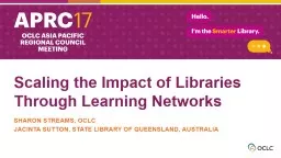 Scaling the Impact of Libraries Through Learning Networks