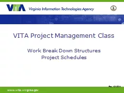 Agenda VITA Project Management Class