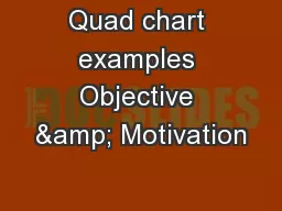 Quad chart examples Objective & Motivation
