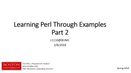 Spring 2018 Learning Perl Through Examples