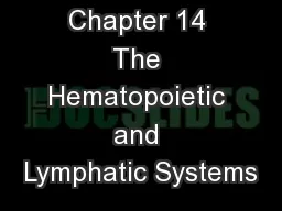 Chapter 14 The Hematopoietic and Lymphatic Systems