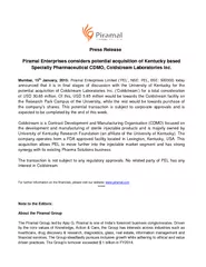 Press Release Piramal Enterprises considers potential