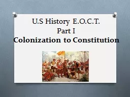 U.S History E.O.C.T. Part I