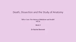 Death, Dissection and the Study of Anatomy
