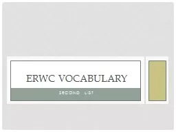 Second List ERWC Vocabulary