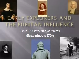 Early Explorers and the Puritan Influence