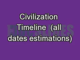 Civilization Timeline  (all dates estimations)