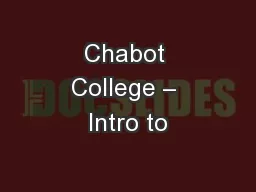 Chabot College – Intro to