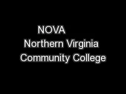 NOVA        Northern Virginia Community College