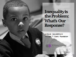 Inequality is the Problem: What’s Our Response?