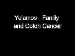 Yelamos   Family and Colon Cancer