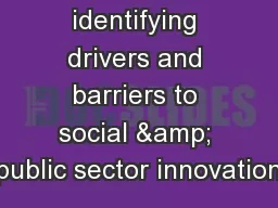 LIPSE: identifying drivers and barriers to social & public sector innovation