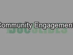 Community Engagement: