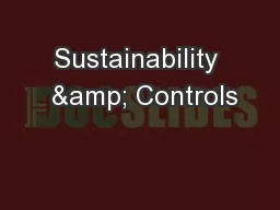 Sustainability  & Controls
