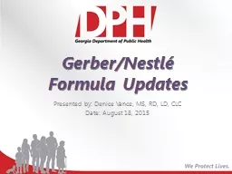 Gerber/Nestlé Formula Updates