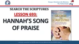 SEARCH THE SCRIPTURES LESSON 693:
