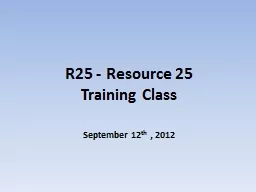 R25 - Resource 25 Training Class