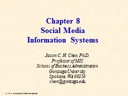 Chapter 8 Social Media  Information Systems