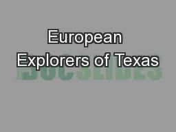 European Explorers of Texas