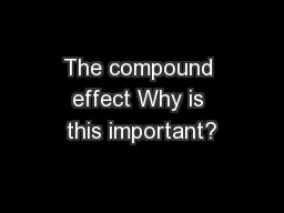 The compound effect Why is this important?