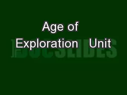 Age of  Exploration   Unit