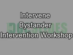 Intervene Bystander Intervention Workshop