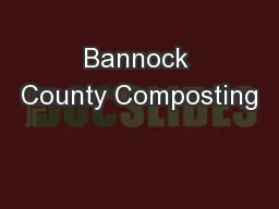 Bannock County Composting