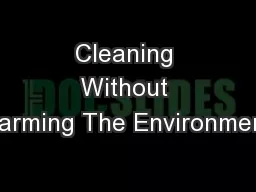 Cleaning Without Harming The Environment