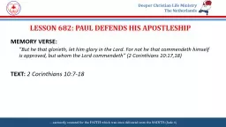 LESSON  683: PAUL CONCERN AND SUFFERING FOR THE CHURCH