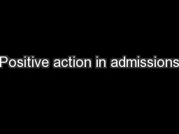 Positive action in admissions