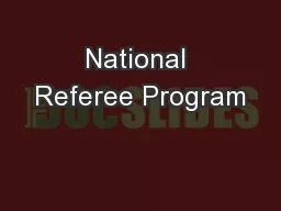 National Referee Program