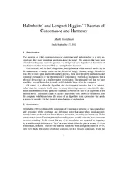 Helmholtz and LonguetHiggins Theories of Consonance an