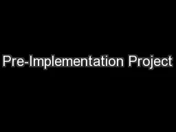 Pre-Implementation Project