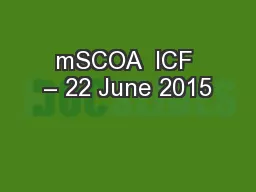 mSCOA  ICF – 22 June 2015