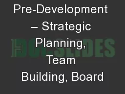 CHDO 501 Pre-Development – Strategic Planning, Team Building, Board