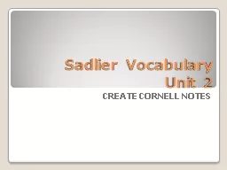 Sadlier  Vocabulary Unit 2