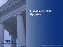 Fiscal Year 2016 Updates