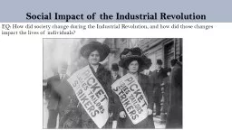 Social Impact of the Industrial Revolution