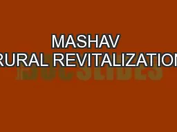 MASHAV RURAL REVITALIZATION