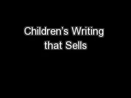 Children’s Writing that Sells