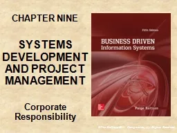 CHAPTER NINE SYSTEMS DEVELOPMENT AND PROJECT MANAGEMENT