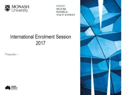 International Enrolment Session 2017