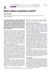 Does colour constancy exist David H