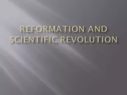 Reformation and Scientific Revolution