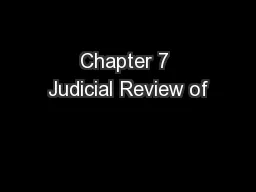 Chapter 7 Judicial Review of