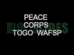 PEACE CORPS TOGO  WAFSP