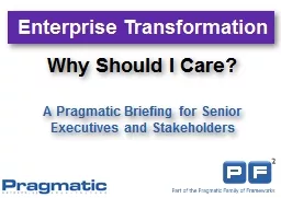 A Pragmatic Briefing for Senior Executives and Stakeholders