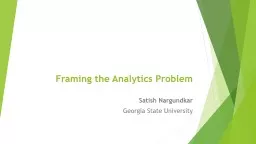 Framing the Analytics Problem